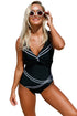 Sexy Girly Sailor Lace Up Back One Piece Bathing Suit